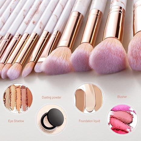 10 Pieces Pink Multifunctional Makeup Brushes