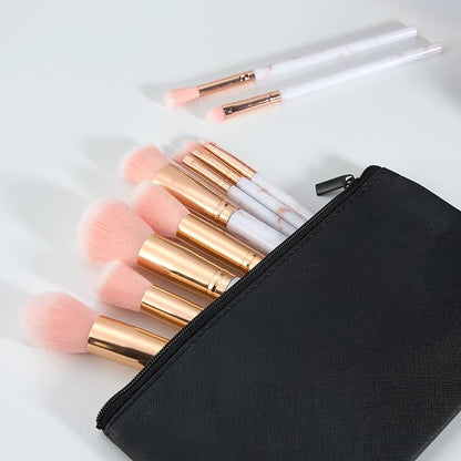 10 Pieces Pink Multifunctional Makeup Brushes