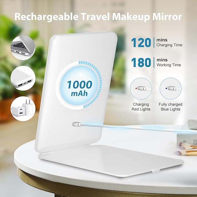 Foldable Touch Screen Makeup Mirror